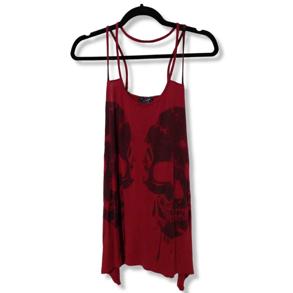 Midnight Hour Glitter Skull Tank Top